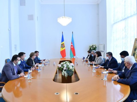 Sahibə Qafarova Moldova parlamentinin spikeri ilə görüşüb