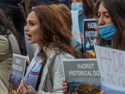 Hadrut erməniləri Yerevanda aksiya keçirdi