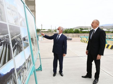 Ölkə başçısı Ordubad Su Elektrik Stansiyasının tikintisi ilə tanış olub - FOTOLAR