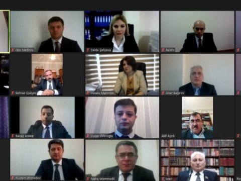 Media nümayəndələri Heydər Əliyevə həsr edilmiş videokonfransda - FOTO