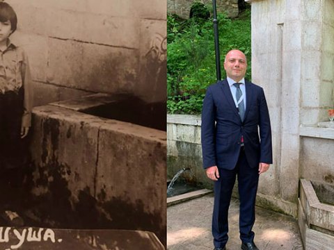 Anar Kərimov 36 illik ayrılıqdan sonra İsa Bulağında - FOTO