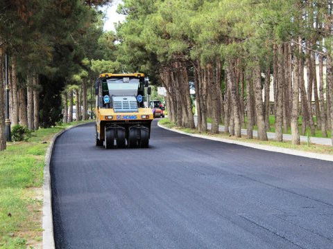 Naftalanda küçə və prospektlər asfaltlanır