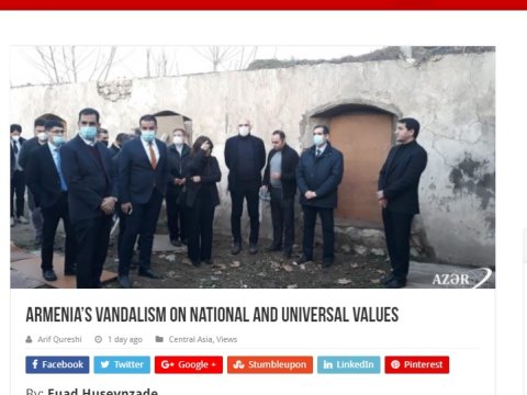 Erməni vandallığı Pakistan mediasında işıqlandırıldı
