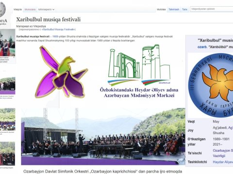 Vikipediyada özbək dilində “Xarıbülbül” festivalı haqqında bölmə yaradıldı - FOTO