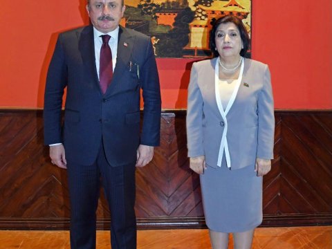 Sahibə Qafarova Mustafa Şentopla görüşüb