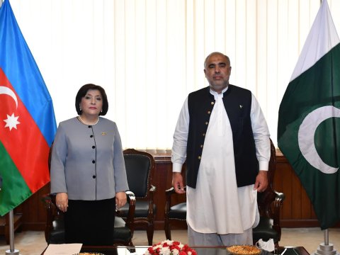 Sahibə Qafarova Pakistan Milli Assambleyasının sədri ilə görüşdü - FOTO