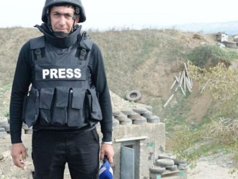 Jurnalistlərin minaya düşdüyü yerdən VİDEO