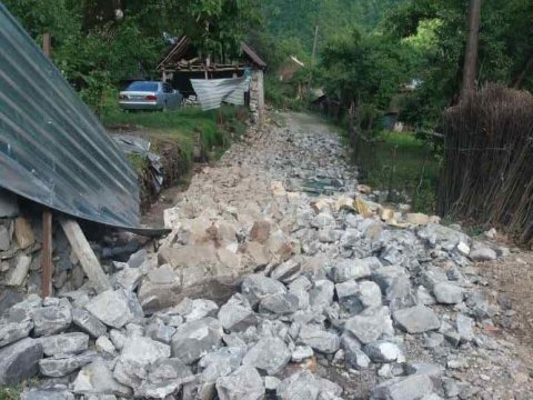 Güclü sel Şəkinin Şin kəndinə ciddi ziyan vurub - FOTO