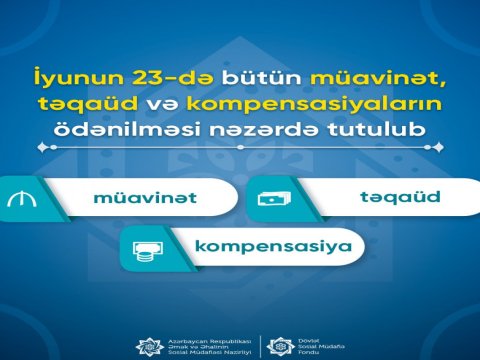 Müavinət, təqaüd və kompensasiya alanlara XƏBƏR VAR