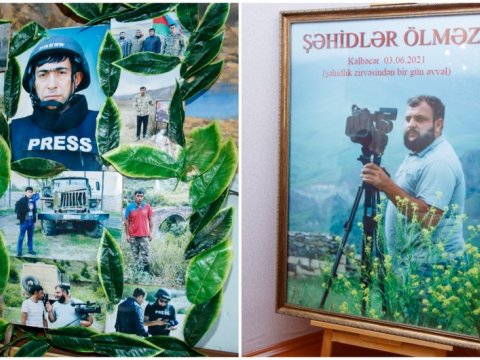 Prezident şəhid jurnalistlərin ailələrinə ev verdi - FOTOLAR