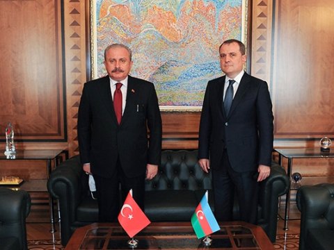 Ceyhun Bayramov Mustafa Şentopla görüşdü - FOTO