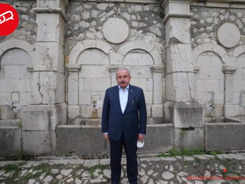 Mustafa Şentop “Xan qızı” bulağından su içdi - FOTO