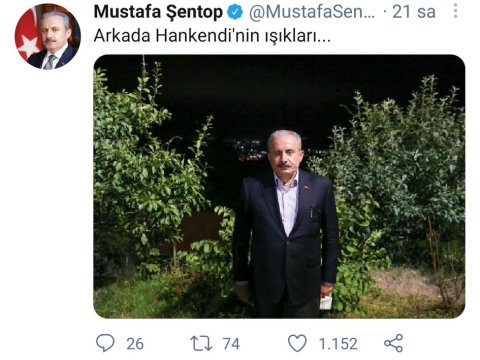 Mustafa Şentopdan Xankəndi paylaşımı - FOTO
