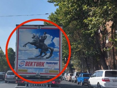 Türkiyənin yük maşınları Yerevan küçələrində - FOTO