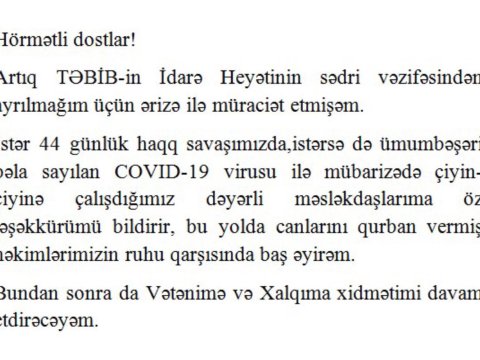 Ramin Bayramlı İSTEFA VERDİ - FOTO