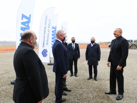Prezident Cəbrayılda “KamAZ” ASC-nin təməlqoyma mərasimində - FOTOLAR