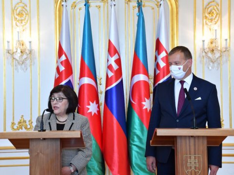 Sahibə Qafarova slovakiyalı spikerlə brifinq keçirdi