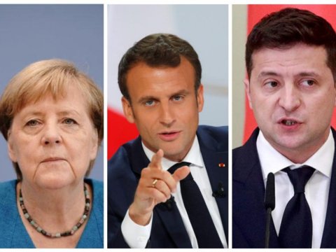 Zelenski Merkel və Makronla Donbasdan danışdı