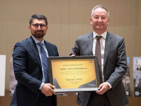 Bakcell Qarabağ Dirçəliş Fondunun “Qızıl” İanə sertifikatı ilə təltif edildi