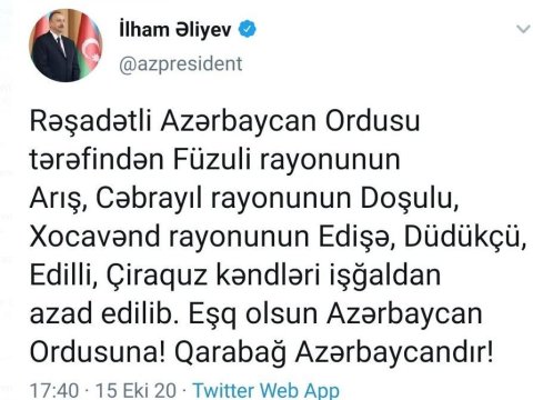 Vətən müharibəsinin xronikası - Bu kəndlər işğaldan azad olundu