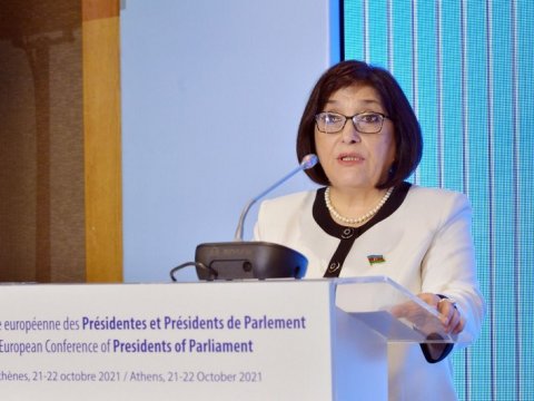 Sahibə Qafarova Avropa Konfransında çıxış etdi - VİDEO