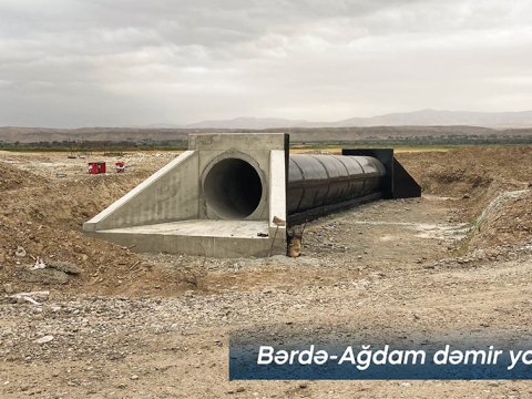 Azad olunmuş ərazilərdə dəmir yolu infrastrukturu yenidən qurulur - FOTOLAR