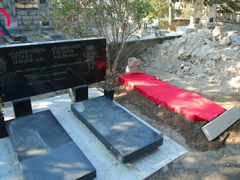 Şəhidin xanımı dəfn olundu - FOTOLAR