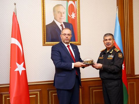 Zakir Həsənov Türkiyə Milli Müdafiə Universitetinin rektoru ilə görüşüb - FOTO