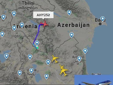 Naxçıvan-Bakı reysi Göyçə gölünün üzərindən keçdi 