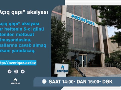 “Azəriqaz” rəhbəri jurnalistlərlə görüşəcək