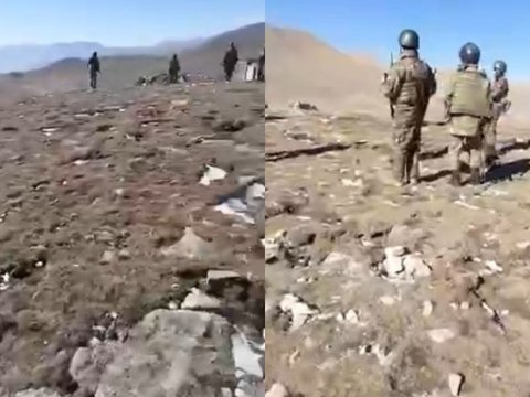 Hərbçilərimiz Zəngəzurda erməniləri öz postundan belə çıxardı - VİDEO