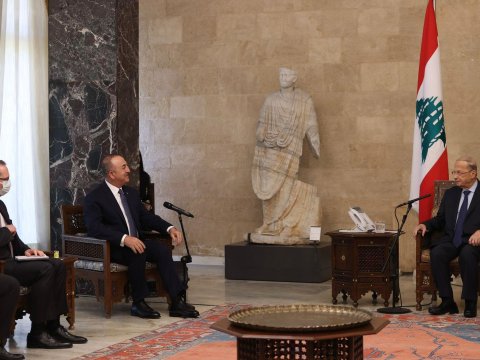 Çavuşoğlu Livan Prezidenti ilə görüşdü - FOTO