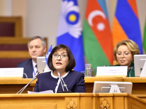  Sahibə Qafarova MDB PA-nın plenar iclasında çıxış edib