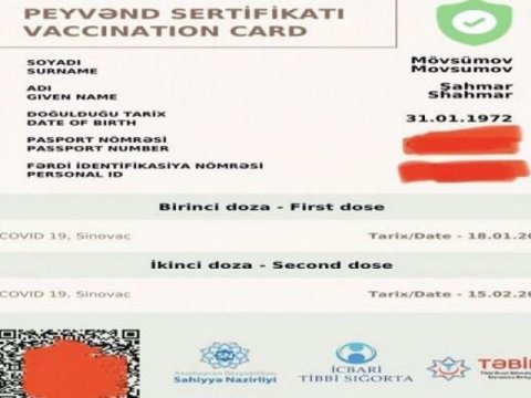 COVID sertifikatının verilmə QAYDASI