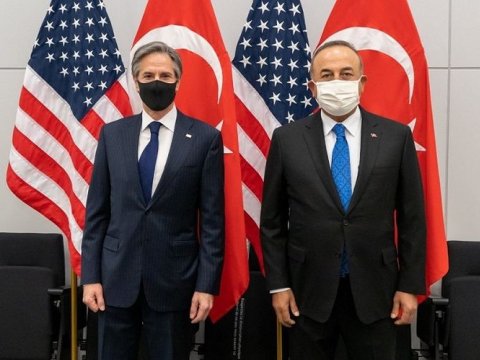 Çavuşoğlu ABŞ-ın dövlət katibi ilə görüşüb
