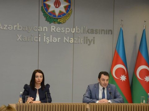 Xarici işlər nazirinin müavini brifinq keçirir - CANLI