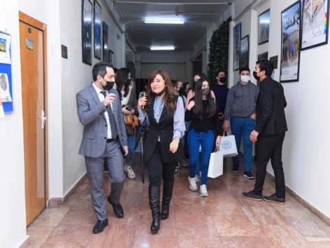 Rektor şəhid ailələrinin övladları ilə görüşdü - FOTOLAR