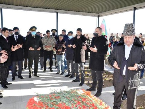 Goranboyda şəhidin məzarı ziyarət olunub