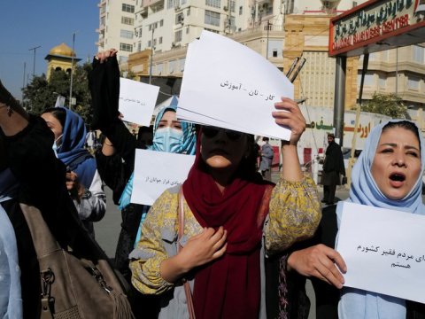 Qadınlar “Taliban” hökumətinə etiraz etdilər