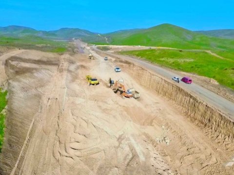 Füzuli-Hadrut yolunun tikintisi davam etdirilir - FOTO