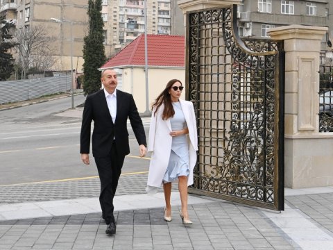 Prezident və xanımı məscidin AÇILIŞINDA