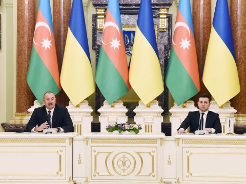 Kiyevdə İlham Əliyevin şərəfinə lanç verilib