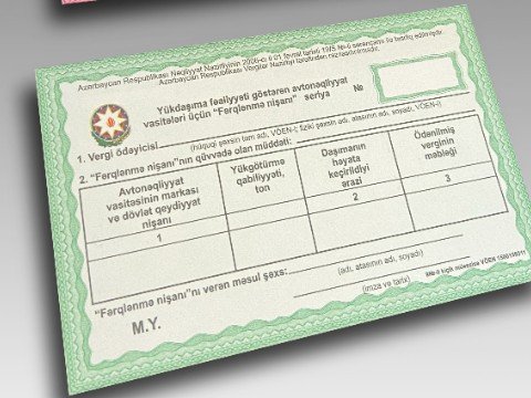 Sürücülərə “Fərqlənmə nişanı” onlayn veriləcək