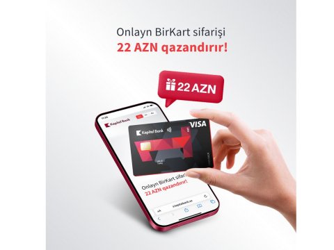 Onlayn BirKart sifariş et, 22 AZN qazan
