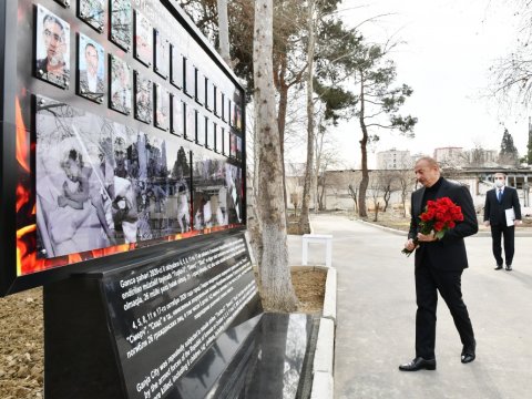 Gəncə Memorial Kompleksinin təməli qoyuldu - FOTOLAR