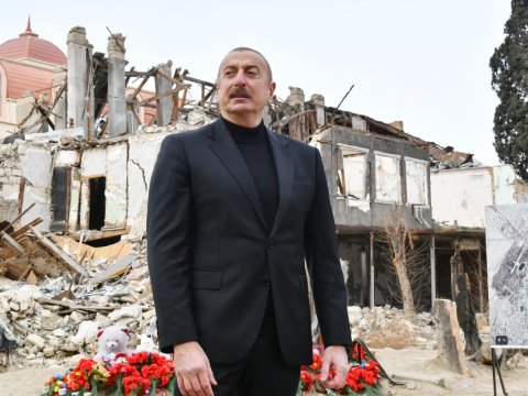 İlham Əliyevin Gəncə səfərindən FOTOLAR