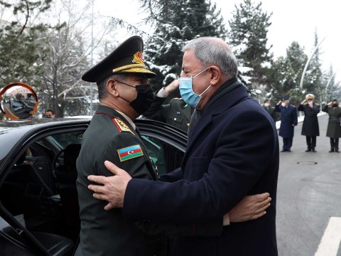 Zakir Həsənovla Hulusi Akar təhlükəsizlik məsələlərini müzakirə ediblər - VİDEO/FOTO