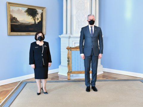 Sahibə Qafarova Litva prezidenti ilə görüşüb - FOTO