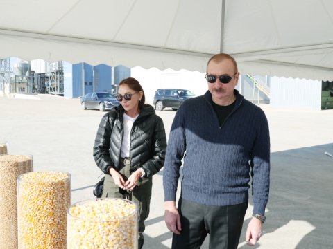 Prezidentlə xanımının Ağcabədi səfərindən FOTOLAR