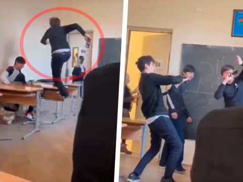 Nazir partanın üstünə çıxan şagirdlərdən DANIŞDI